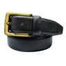 Premium Black Leather Belt with Perforated Design - NOOREVO